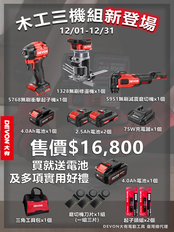 木工三機組新登場