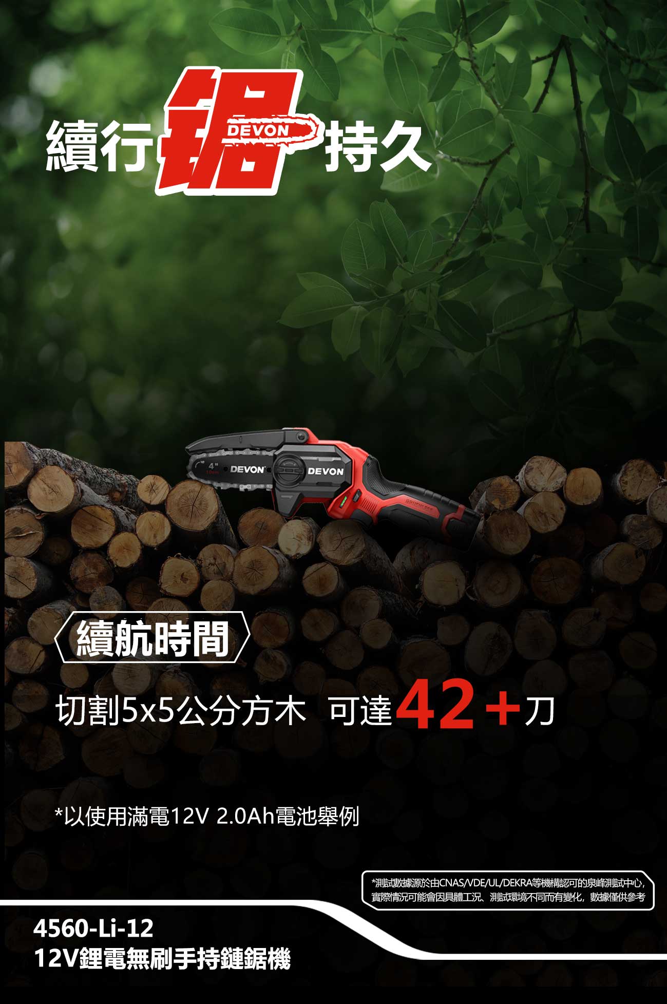 4560-Li-12鋰電無刷手持鏈鋸機
