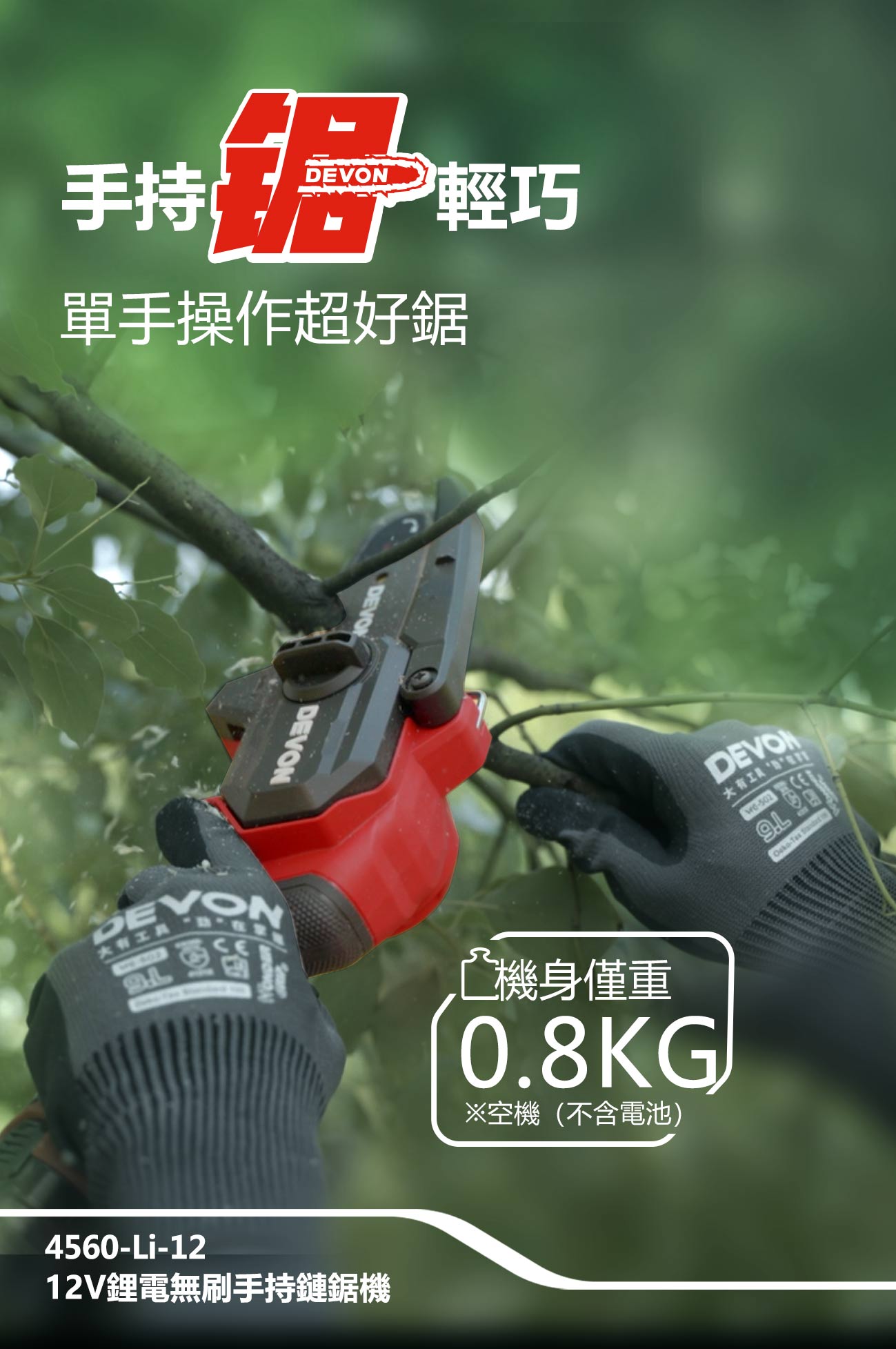 4560-Li-12鋰電無刷手持鏈鋸機