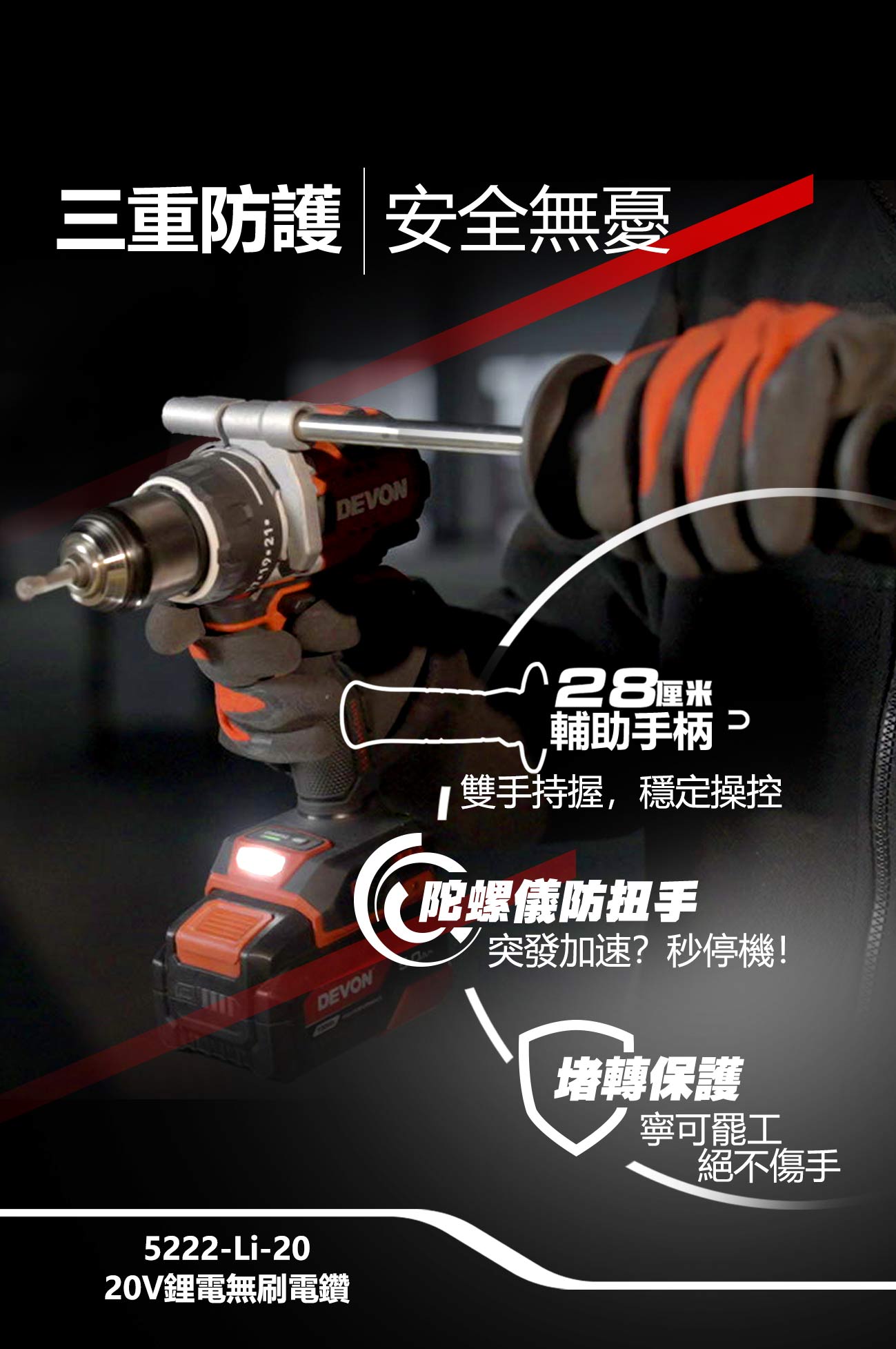 新品登場 5222-Li-20鋰電無刷電鑽