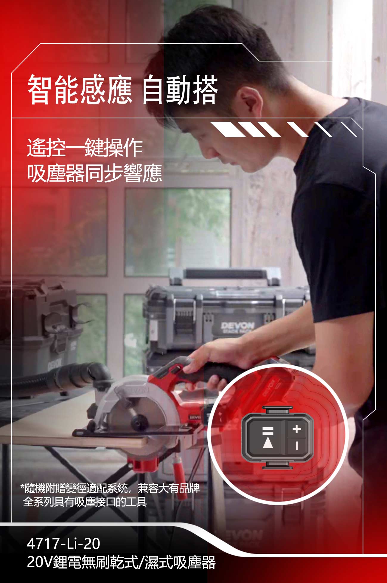 4717-Li-20鋰電無刷乾式/濕式吸塵器