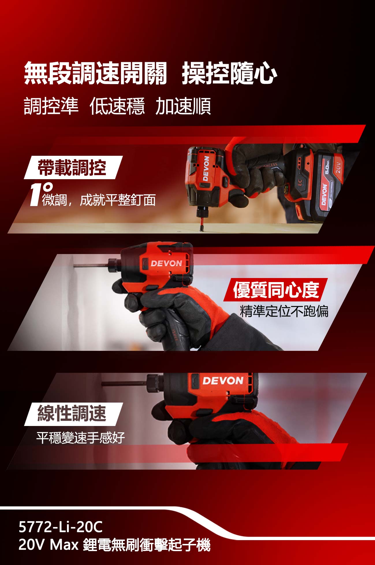 新品登場 5772-Li-20C鋰電無刷衝擊起子機