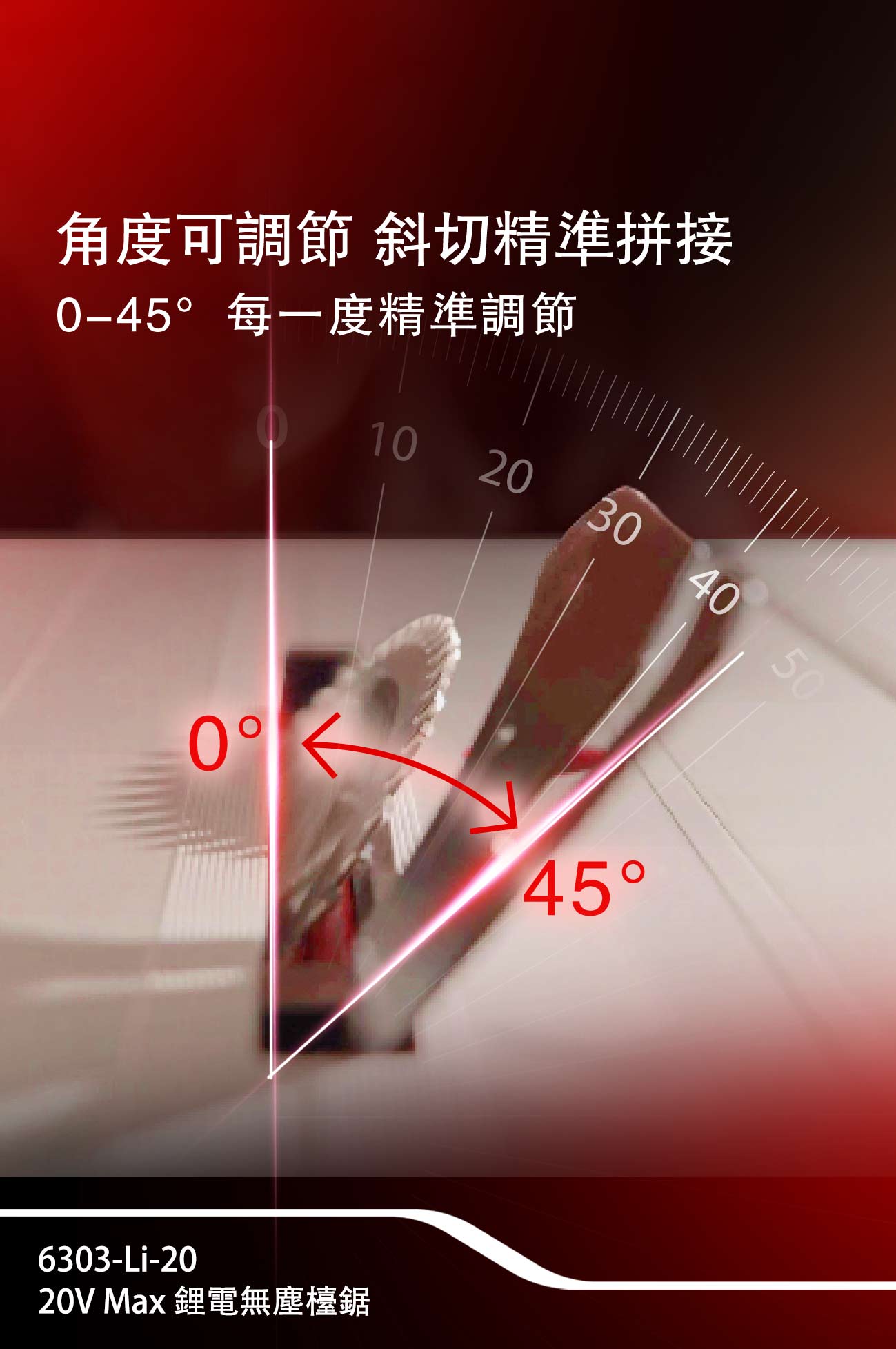 新品登場 6303-Li-20 鋰電無塵鋸台