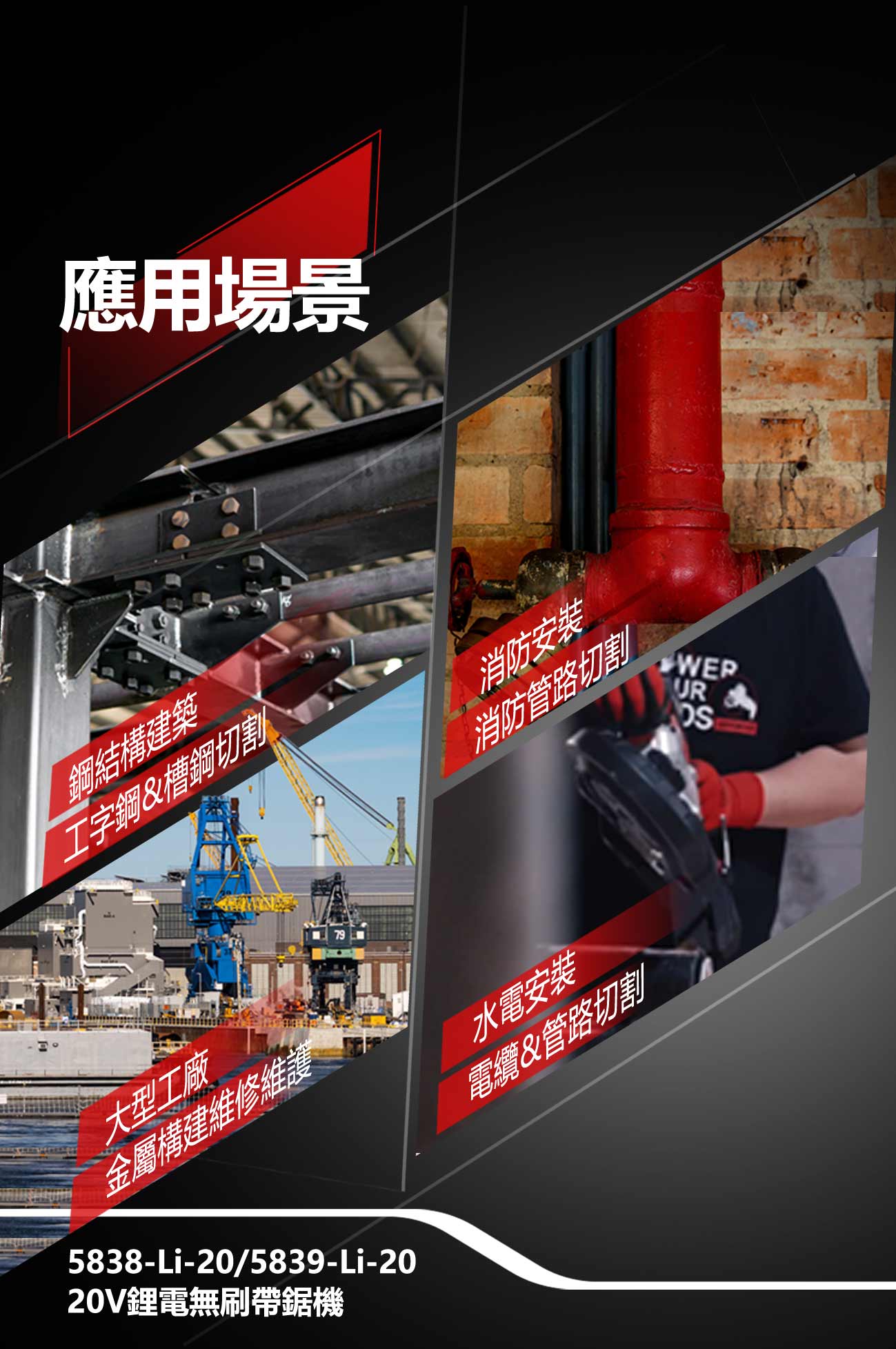 【DEVON大有】5839鋰電無刷帶鋸機+底座